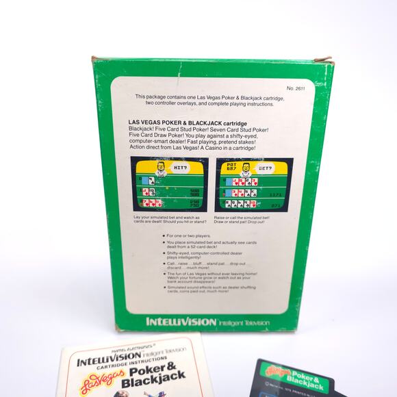 Mattel Intellivision Poker & Blackjack Video Game With Box and Inserts - Picture 2 of 3